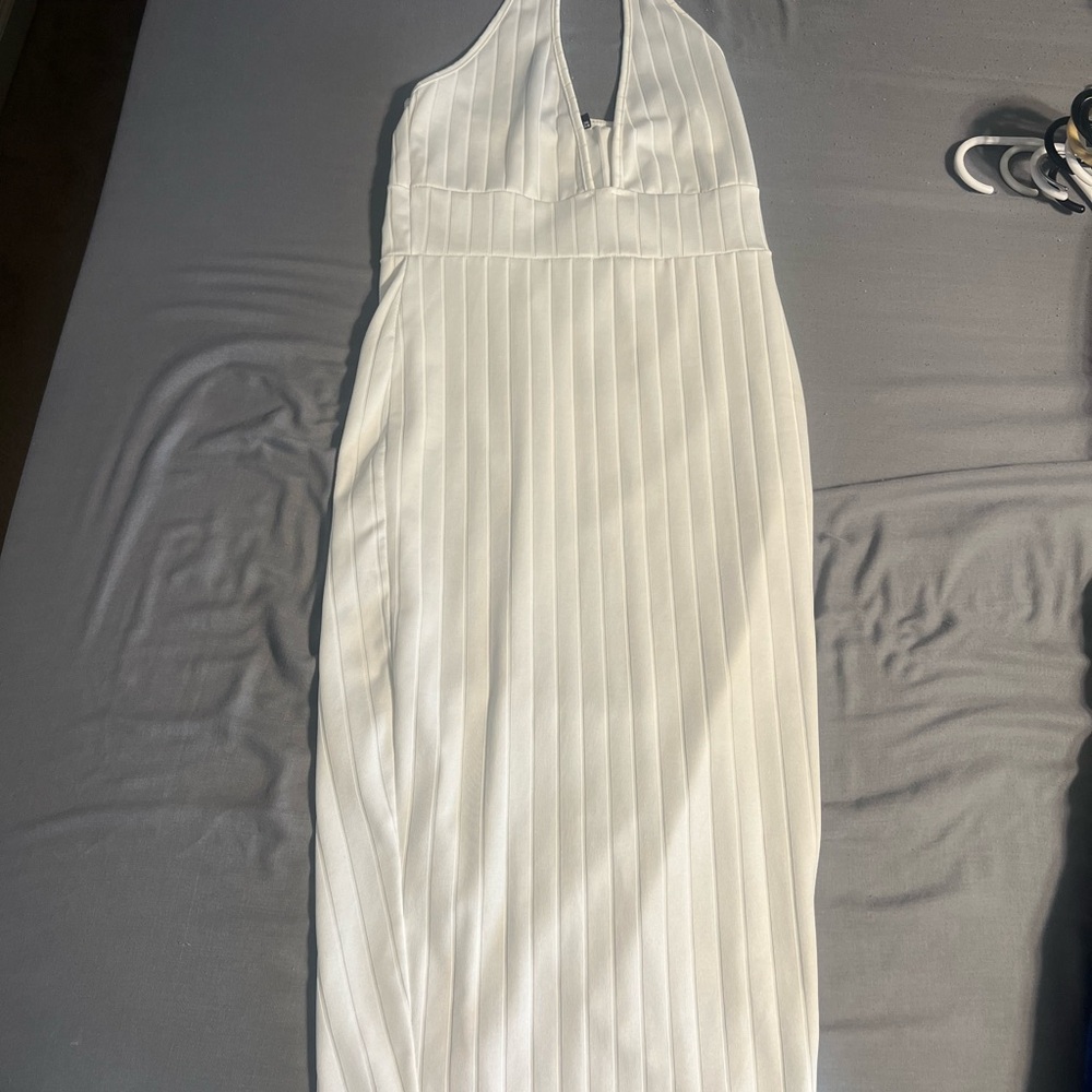 Elegant White Halter Dress